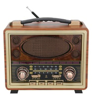 Bayındır Elektronik M-2027BT Taşınabilir Eskitme Radyo FM AM SW USB TF AUX Destekli Vintage Bluetooth Hoparlör (Koyu Kahverengi )