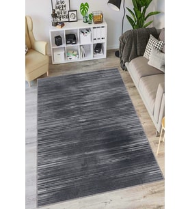 Antrasit Desensiz Kaymaz Tabanlı Dekoratif Halı AR1429 - 100 x 160 cm