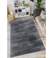 Antrasit Desensiz Kaymaz Tabanlı Dekoratif Halı AR1429 - 100 x 160 cm