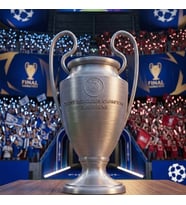 Futbol Severlere Özel Şampiyonlar Ligi Kupası Dekoratif Obje - Gümüş Renk Koleksiyonluk (Gümüş Gri)