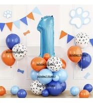 MAVİ RAKAMLI PATİ BALONLU YAŞ BALON SET
