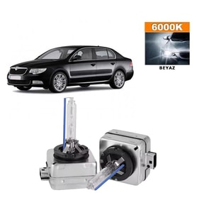 Skoda SuperB 2008-2012 D1S / D1R 6000K Beyaz HID Xenon Ampul 2 Adet