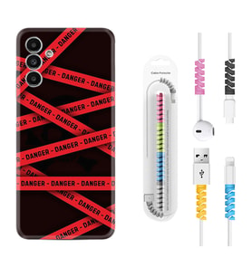 Samsung A23 A31 A32 A50 A51 A52 A53 A70 Kılıf Kablo Koruma Spiral Silikon Danger 1372