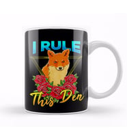 Adorable I Rule This Den Cute Fox Awesome Fox Den Kupa Bardak Porselen