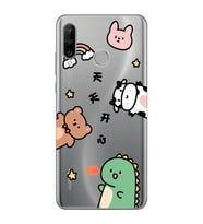 Huawei P30 Lite Uyumlu Sevimli Hayvanlar Desenli Şeffaf Telefon Kılıfı