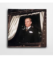 Atatürk Tren Kare Kanvas Tablo