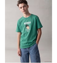 LCW Kids Yeşil Bisiklet Yaka Dragon Ball Baskılı Erkek Çocuk Tişört