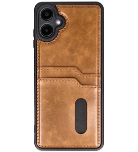 Northcity Samsung Galaxy A06 Uyumlu Kılıf Sara Kartvizitli Deri Kılıf - Taba