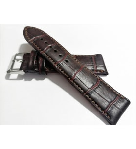 FADO   KAHVE  KROKO  DERİ  SAAT KORDONU 24 MM  HAKİKİ DERİ KAYIŞ(145)