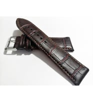 FADO   KAHVE  KROKO  DERİ  SAAT KORDONU 24 MM  HAKİKİ DERİ KAYIŞ(145)