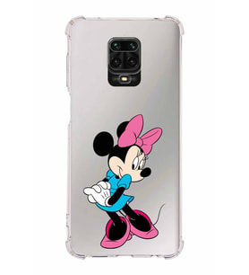 Xiaomi Redmi Note 9S Köşe Korumalı Antişok Kapak Minnie Mouse Tasarımlı Şeffaf  Kılıf