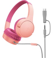Belkin Soundform Mini Kids Kablolu Kulaklık (Pembe) – Usb-C + 3,5 Mm Adaptör, Dahili Mikrofon, 85 Db