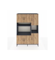 Hyperion Dolap 9 Raflı 6 Kapaklı 132x44x195 Antrasit-Çam/Antrasit