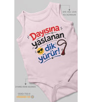 Dayısına yaslanan dik yürür Sıfır Kollu Bebek Zıbını %100 Pamuk