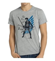 Bant Giyim - Attack On Titan Levi Gri Erkek Tişört
