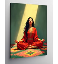 Kanvas Tablo Kırmızı Elbiseli Meditasyon