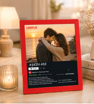 Kişiye Özel Masaüstü Kırmızı Lovefix Tasarımlı Ahşap Mdf Resimli Kolaj Çerçeve