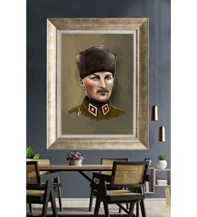 Gümüş Çerçeveli Atatürk Tablo za189