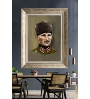 Gümüş Çerçeveli Atatürk Tablo za189