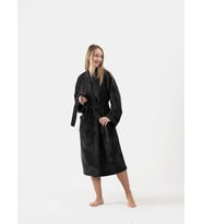 Kadife Şalyaka Bornoz Soft Unisex Siyah