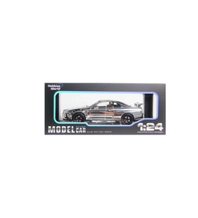 Hobbiez World Nissan Skyline GT-R R34 Shinny Colors Gri 1/24 Model Araba