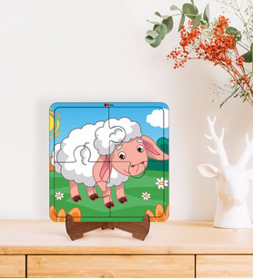 BK Toys Çocuklar İçin 2 si 1 arada Eğitici-Öğretici Ahşap 4 Parça Yapboz Puzzle Çerçeve Model 54