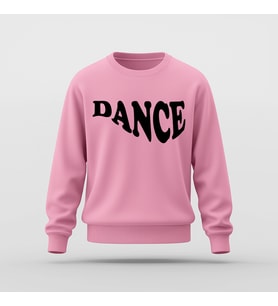 Dance Tasarım Baskı Basic Sweatshirt (Pembe)