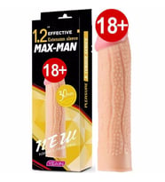 Agorshop Max Man 3 cm Uzatmalı Realistik Dokuda Ekstra Tırtıklı Penis Kılıfı