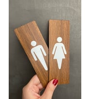 Ceviz Mdf Serisi Wc Kadın&Erkek Set Yönlendirme Levhası