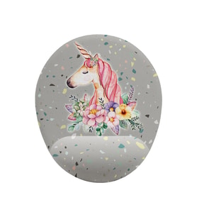 Unicorn Ve Çiçek Desenli Bilek Destekli Mouse Pad