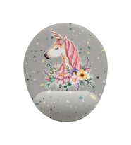 Unicorn Ve Çiçek Desenli Bilek Destekli Mouse Pad (Çok Renkli)