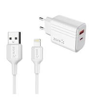Zore Play Serisi PL05 Lightning 2in1 Seyahat Şarj Aleti 20W (Beyaz)