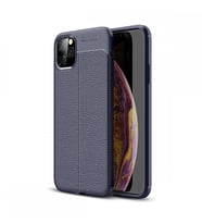 Apple iPhone 11 Pro Deri Görünümlü Silikon Lacivert