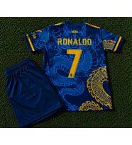 2025/26 Sezonu RONALDO Dragon Desenli Konsept Çocuk Forması 2Li Set (Lacivert)