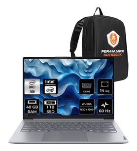 Lenovo Thinkbook 14 Gen 8 Core 7 240H Notebook 40GB RAM 512GB SSD 14" FHD+ FreeDOS + Per4 Çanta 21SG008LTXP326