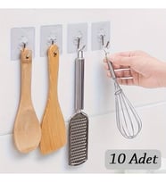 10 ADET Kendinden Yapışkanlı Şeffaf Askı