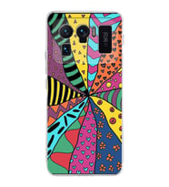 PrintiFy Xiaomi Mi 11 Ultra ile Uyumlu 1mm Slim Fit Retro Renkler 4 Baskılı Şeffaf  Kılıf