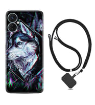Tecno Spark 9T Kılıf Silikon Boyun Askılı İpli Desenli Silikon Dog Eyes 1761
