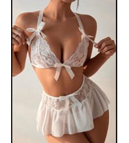 Fantezia Night Tegan Fantazi Beyaz Dantelli Fiyonklu Babydol TG279239
