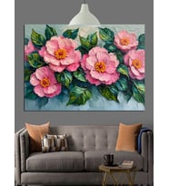 Pembe Güller Çiçek Bahçesi Dekoratif Kanvas - Mdf Ahşap Tablo