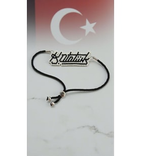 Miyuki Boncuk El Yapımı Atatürk İmza Ayarlanabilir Bileklik 1 (Çok Renkli)