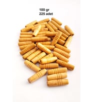100 Gr (225 Adet) Ahşap Boncuk 25 mm boy x 10 mm en Doğal Ahşap Makrome El İşi Çanta