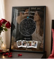 Gökyüzü Yıldız Haritası Tablo Çerçeveli Poster Fotoğraflı Kişiye Özel