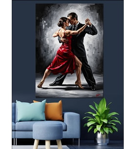 Dans Eden Klasik Tango Çifti Dekoratif Kanvas - Mdf Ahşap Tablo