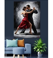 Dans Eden Klasik Tango Çifti Dekoratif Kanvas - Mdf Ahşap Tablo