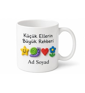 İsimli Oyun Hamuru Desenli Kreş Öğretmeni Kupası Hediye Bardak