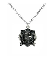 BTS Army Metal Kolye – 60 cm Uzun Zincirli K-Pop Aksesuar (Gümüş)