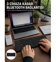 Katlanır Bluetooth Klye Telefon Tablet Laptop Uyumlu Kablosuz Klye