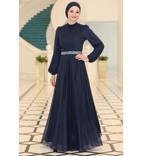 Dila Abiye Lacivert SN44