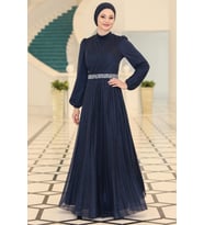 Dila Abiye Lacivert SN44